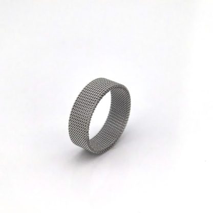 8 mm Silver Stainless Steel Very Light Mesh Ring